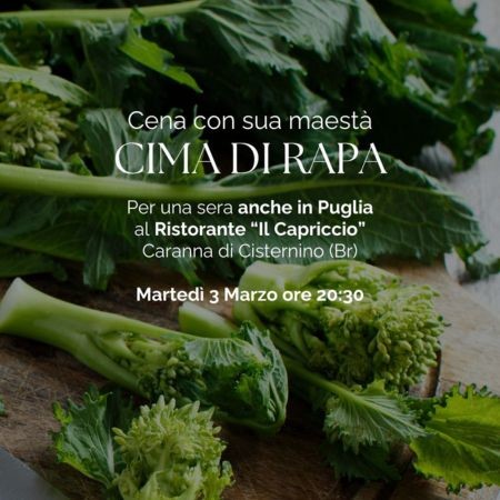 Cena con sua maestà cima di rapa