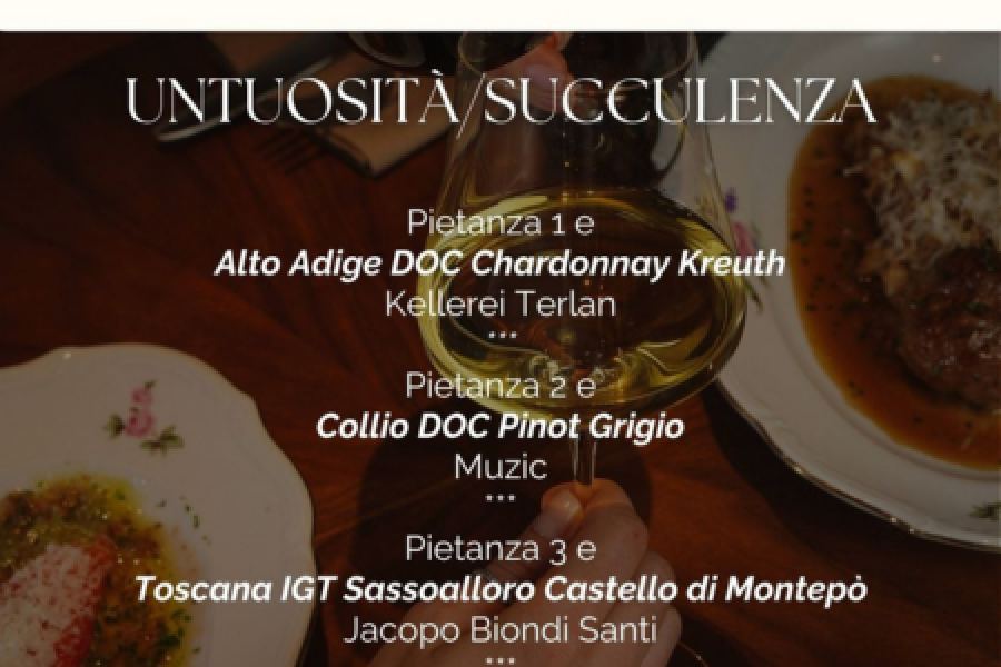 FOOD PAIRING NON SOLO FEELING Untuosità/Succulenza