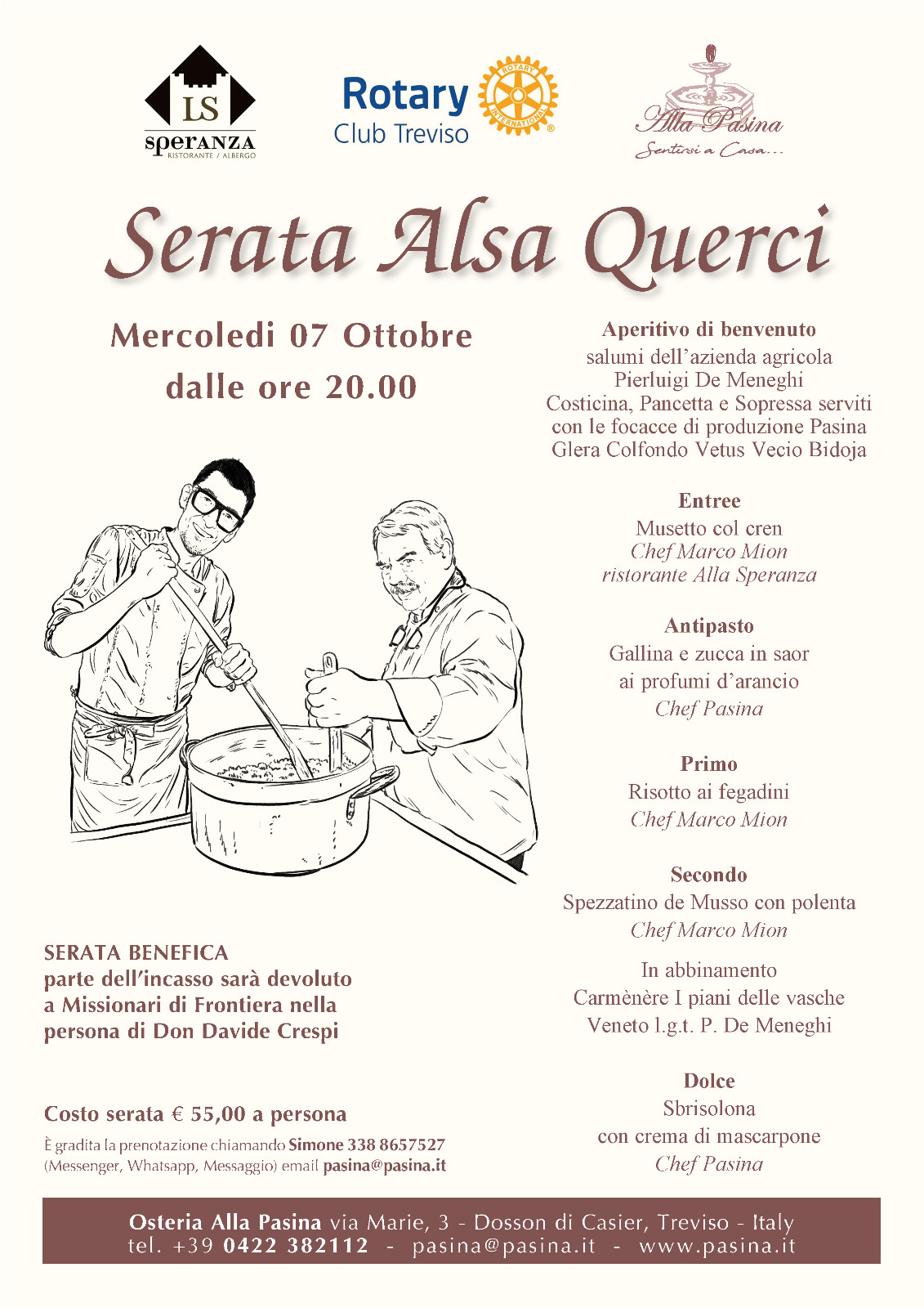 Serata Alsa Querci mercoledì 7 ottobre 2026